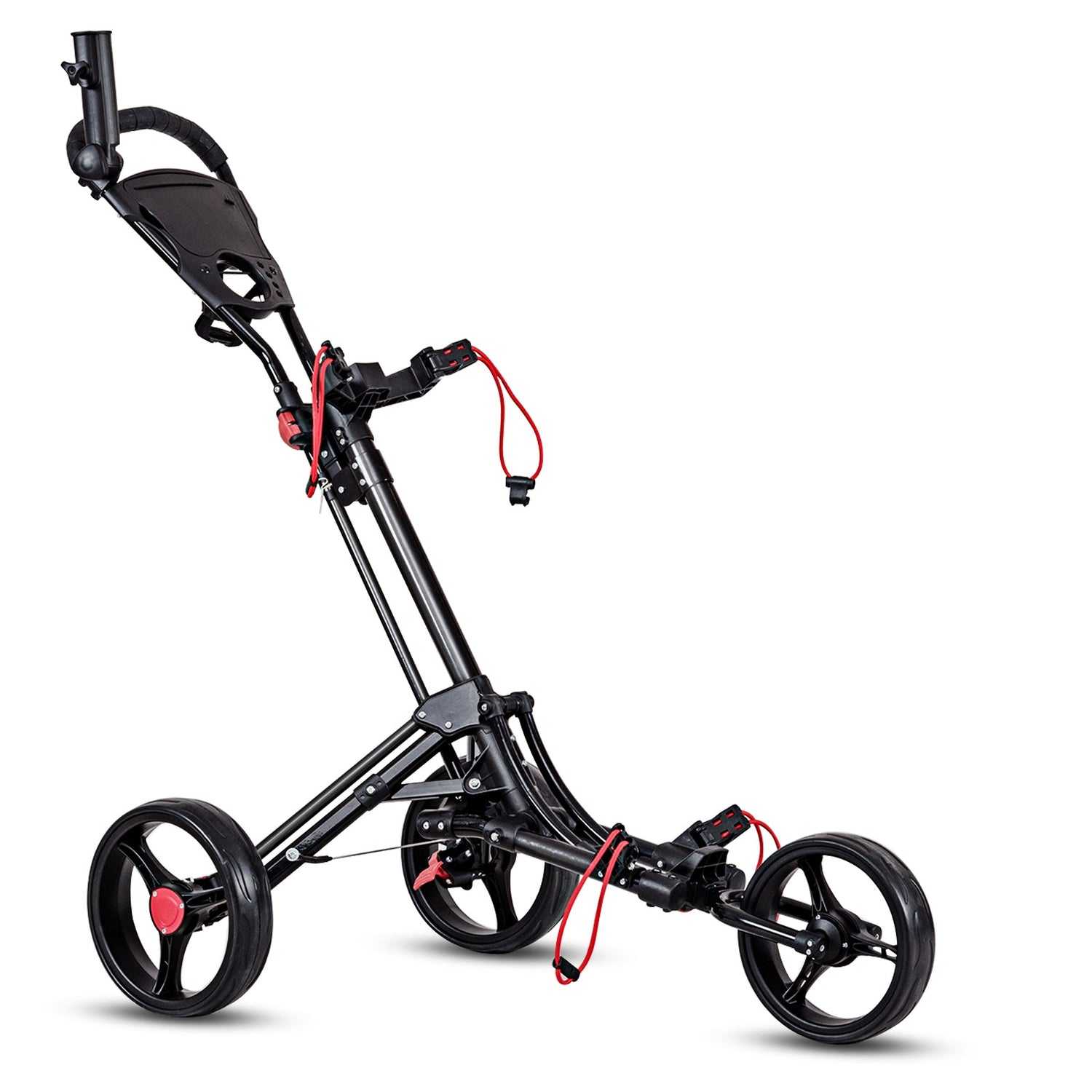 Carro de golf plegable de 3 ruedas con empuje y arrastre
