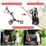 Carro de golf plegable de 3 ruedas con empuje y arrastre