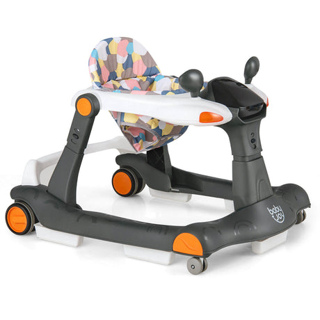 Andador de empuje de actividades 2 en 1 plegable con altura ajustable