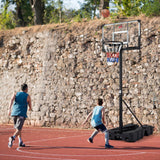 Canasta de Baloncesto Plegable de 2.30-3.05 m de Altura Ajustable sin Escalones con Tablero de PC