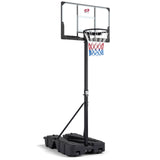 Canasta de Baloncesto Plegable de 2.30-3.05 m de Altura Ajustable sin Escalones con Tablero de PC