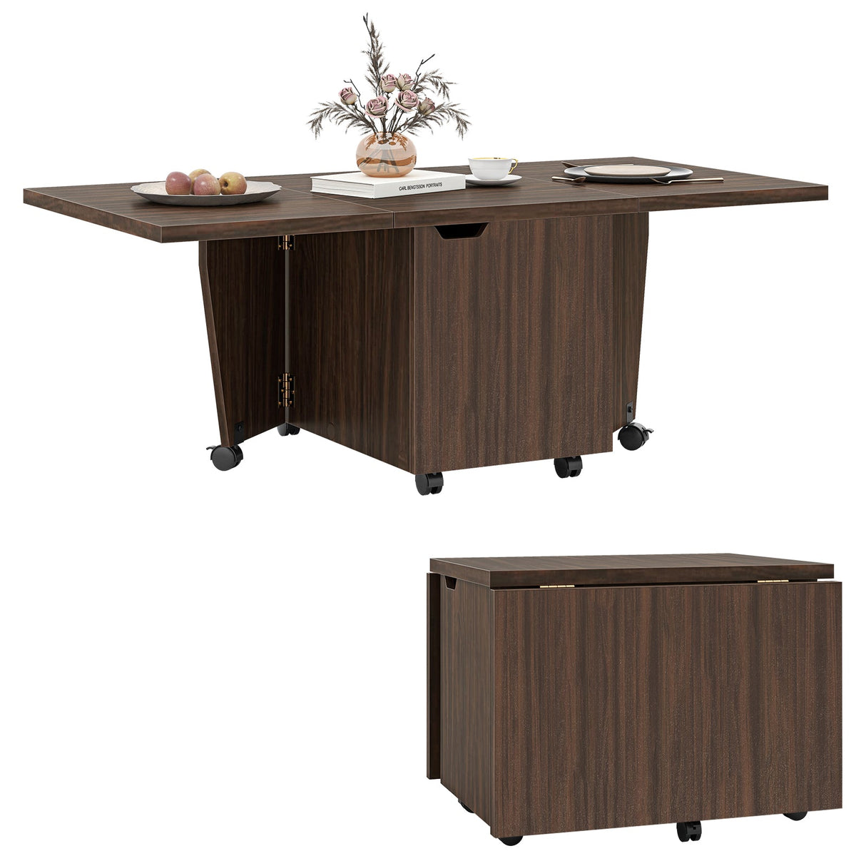 Mesa de centro plegable con armario de almacenamiento Mesa central extensible