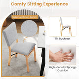 Juego de 2 sillas de comedor plegables sin brazos para cocina con asiento acolchado y respaldo reclinable