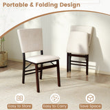 Juego de 4 sillas de comedor plegables sin brazos para cocina con asiento acolchado y respaldo reclinable