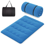 Colchón futón plegable con funda lavable y bolsa de transporte para camping, azul