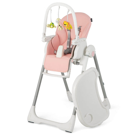 Trona Plegable 4 en 1 para Bebés con 7 Alturas Ajustables y Barra de Juguetes Gratis