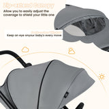 Cochecito de bebé plegable con asiento reversible y respaldo reclinable