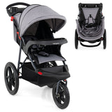 Foldable Jogging Stroller with Detachable Tray and Air-Filled Rubber Tires