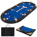 Tablero de mesa de póker plegable acolchado portátil de 84 x 42 pulgadas para 10 jugadores