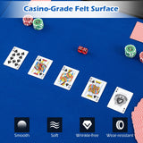 Tablero de mesa de póker plegable acolchado portátil de 84 x 42 pulgadas para 10 jugadores