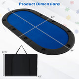 Tablero de mesa de póker plegable acolchado portátil de 84 x 42 pulgadas para 10 jugadores
