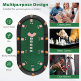 Tablero de mesa de póker plegable acolchado portátil de 84 x 42 pulgadas para 10 jugadores