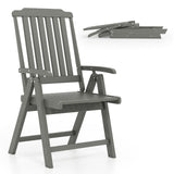 Foldable Patio Chair All-Weather HDPE Outdoor Dining Chair with Armrest