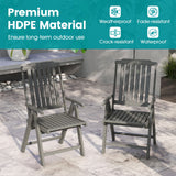 Foldable Patio Chair All-Weather HDPE Outdoor Dining Chair with Armrest
