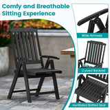 Foldable Patio Chair All-Weather HDPE Outdoor Dining Chair with Armrest