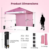Carpa Comercial Plegable de 10 x 10 pies con Ruedas y Tira para Pancarta