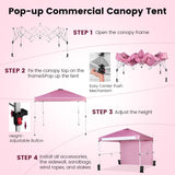 Carpa Comercial Plegable de 10 x 10 pies con Ruedas y Tira para Pancarta