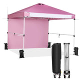 Carpa Comercial Plegable de 10 x 10 pies con Ruedas y Tira para Pancarta