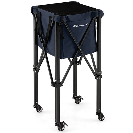 Carro ligero y plegable para pelotas de tenis con ruedas y bolsa extraíble
