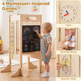 Torre Plegable para Niños Pequeños con Taburete de 2 Escalones y Red de Seguridad para Mayores de 3 Años