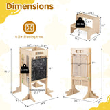 Torre Plegable para Niños Pequeños con Taburete de 2 Escalones y Red de Seguridad para Mayores de 3 Años
