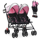 Cochecito doble plegable para gemelos, ultraligero, tipo paraguas, para niños