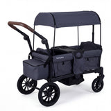 Cochecito de vagón plegable para 2 niños, carrito doble para bebés con capota extraíble