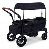 Cochecito de vagón plegable para 2 niños, carrito doble para bebés con capota extraíble