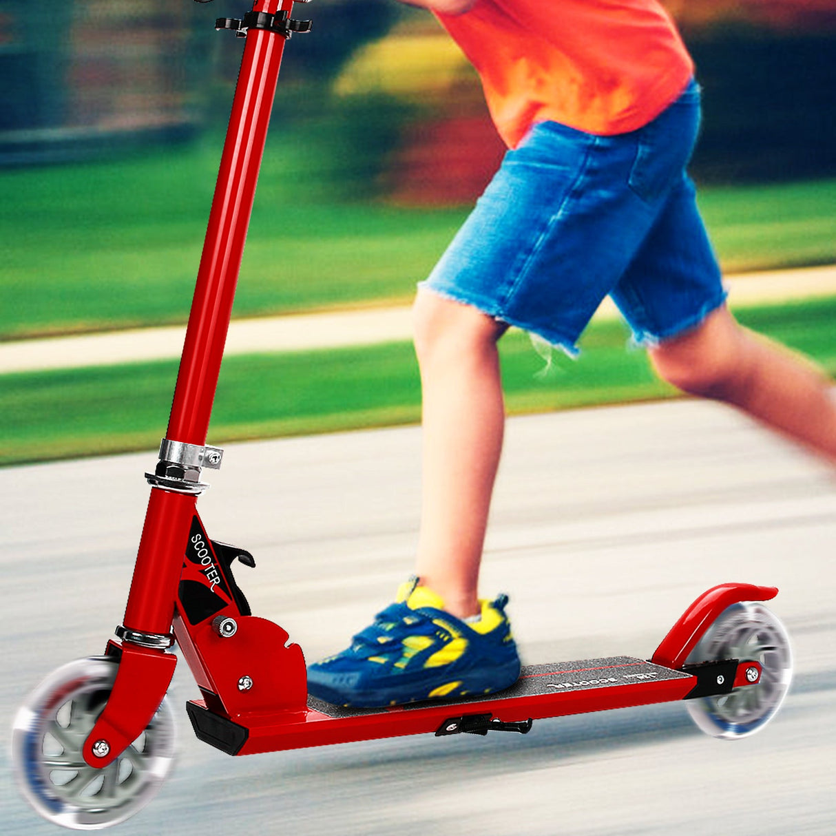 Patinete plegable de aluminio para niños con luces LED