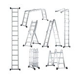 Escalera plegable de aluminio 7 en 1 con pedal antideslizante