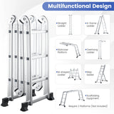 Escalera plegable de aluminio 7 en 1 con pedal antideslizante