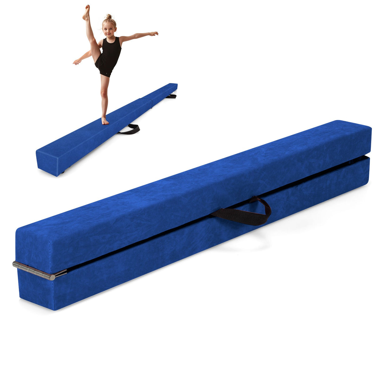 Viga de equilibrio plegable con base de madera maciza y parte inferior antideslizante
