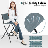 Folding Bar Stools Set of 2 Backrest Humanized Footrest