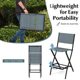 Folding Bar Stools Set of 2 Backrest Humanized Footrest