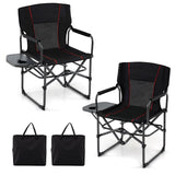 Silla plegable de camping con mesa lateral y portavasos con bolsa de transporte