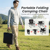 Silla plegable de camping con mesa lateral y portavasos con bolsa de transporte