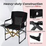 Silla plegable de camping con mesa lateral y portavasos con bolsa de transporte