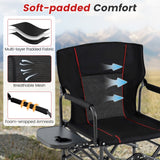 Silla plegable de camping con mesa lateral y portavasos con bolsa de transporte