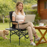 Silla plegable de camping con mesa lateral y portavasos con bolsa de transporte