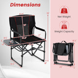 Silla plegable de camping con mesa lateral y portavasos con bolsa de transporte