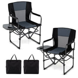 Silla plegable de camping con mesa lateral y portavasos con bolsa de transporte