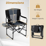 Silla plegable de camping con mesa lateral y portavasos con bolsa de transporte