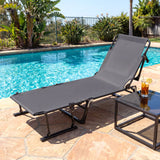 Catres plegables para camping con colchón, sofá cama individual convertible 3 en 1, tumbona reclinable - Gris