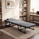 Catres plegables para camping con colchón, sofá cama individual convertible 3 en 1, tumbona reclinable - Gris