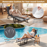 Catres plegables para camping con colchón, sofá cama individual convertible 3 en 1, tumbona reclinable - Gris