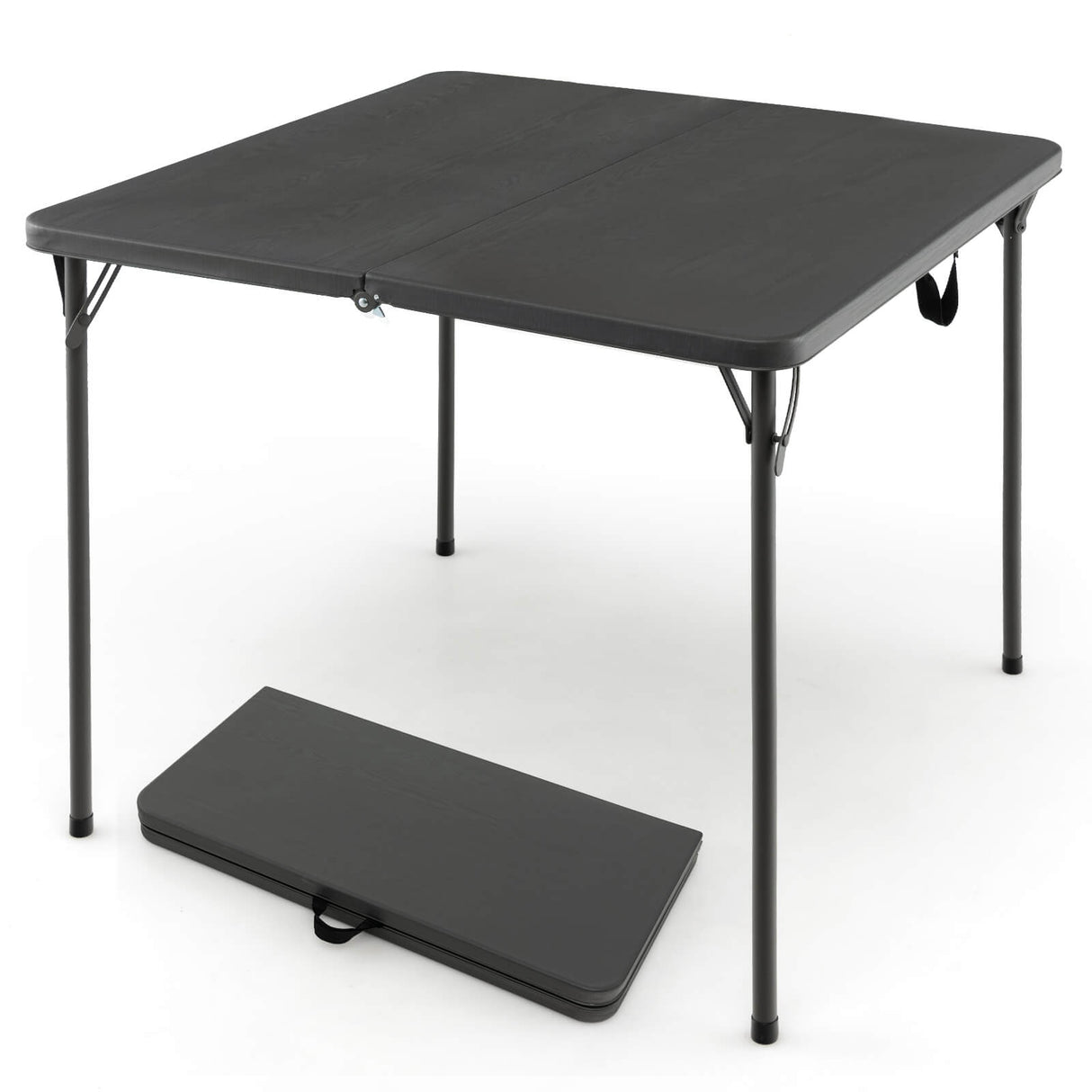 Mesa de camping plegable con tablero de HDPE resistente a la intemperie y estructura de acero inoxidable