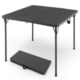 Mesa de camping plegable con tablero de HDPE resistente a la intemperie y estructura de acero inoxidable