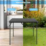 Mesa de camping plegable con tablero de HDPE resistente a la intemperie y estructura de acero inoxidable