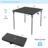Mesa de camping plegable con tablero de HDPE resistente a la intemperie y estructura de acero inoxidable