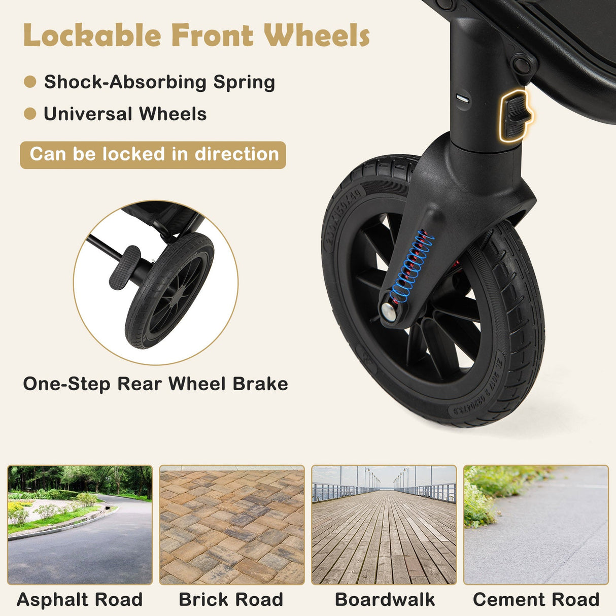Cochecito de bebé convertible plegable 3 en 1 con capazo desmontable